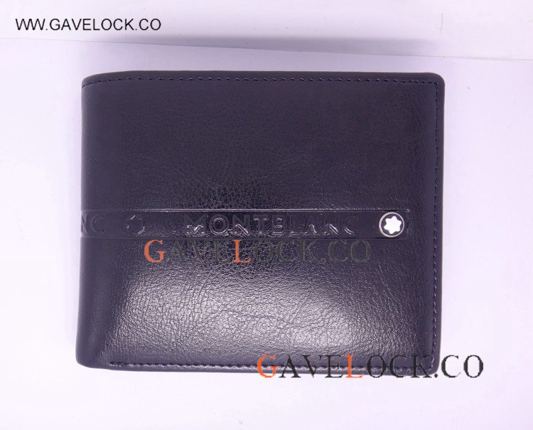 High Quality Black Leather Replica Montblanc Wallet With Montblanc Logo